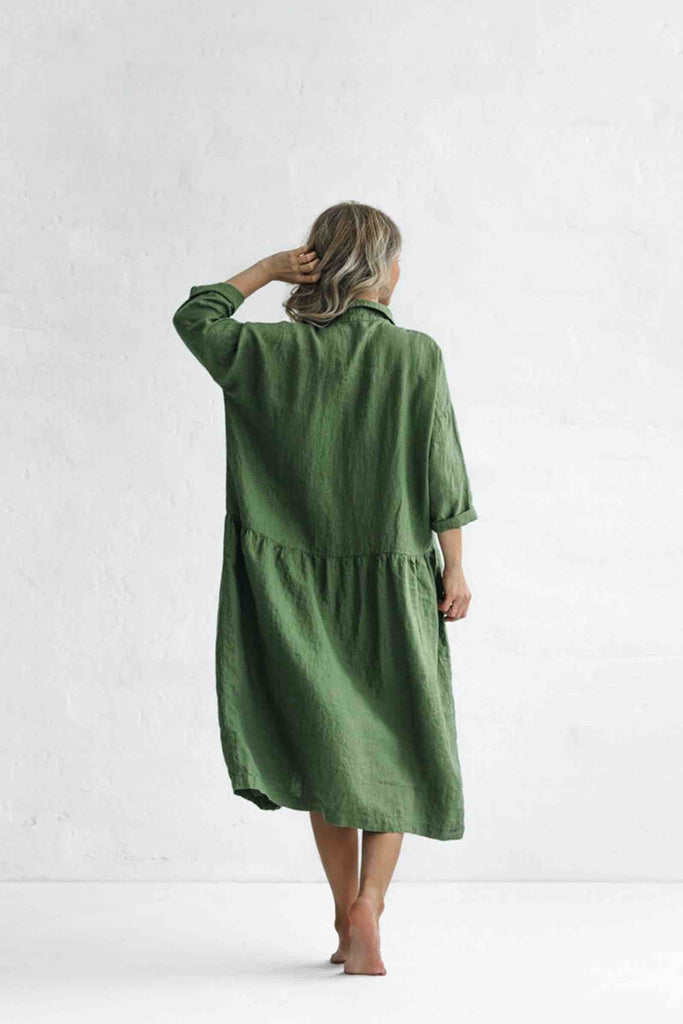 Seaside_Tones_Oversized_Linen_Dress_Olive_Green